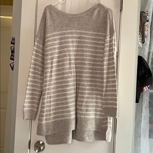 Long grey and white sweater